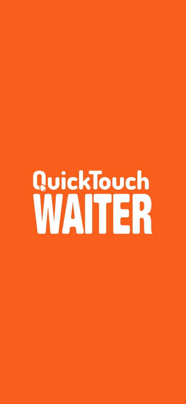 Quick Touch Waiter welcome screen