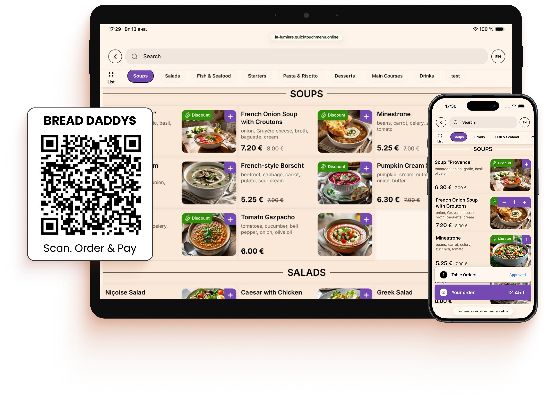 Digital menu